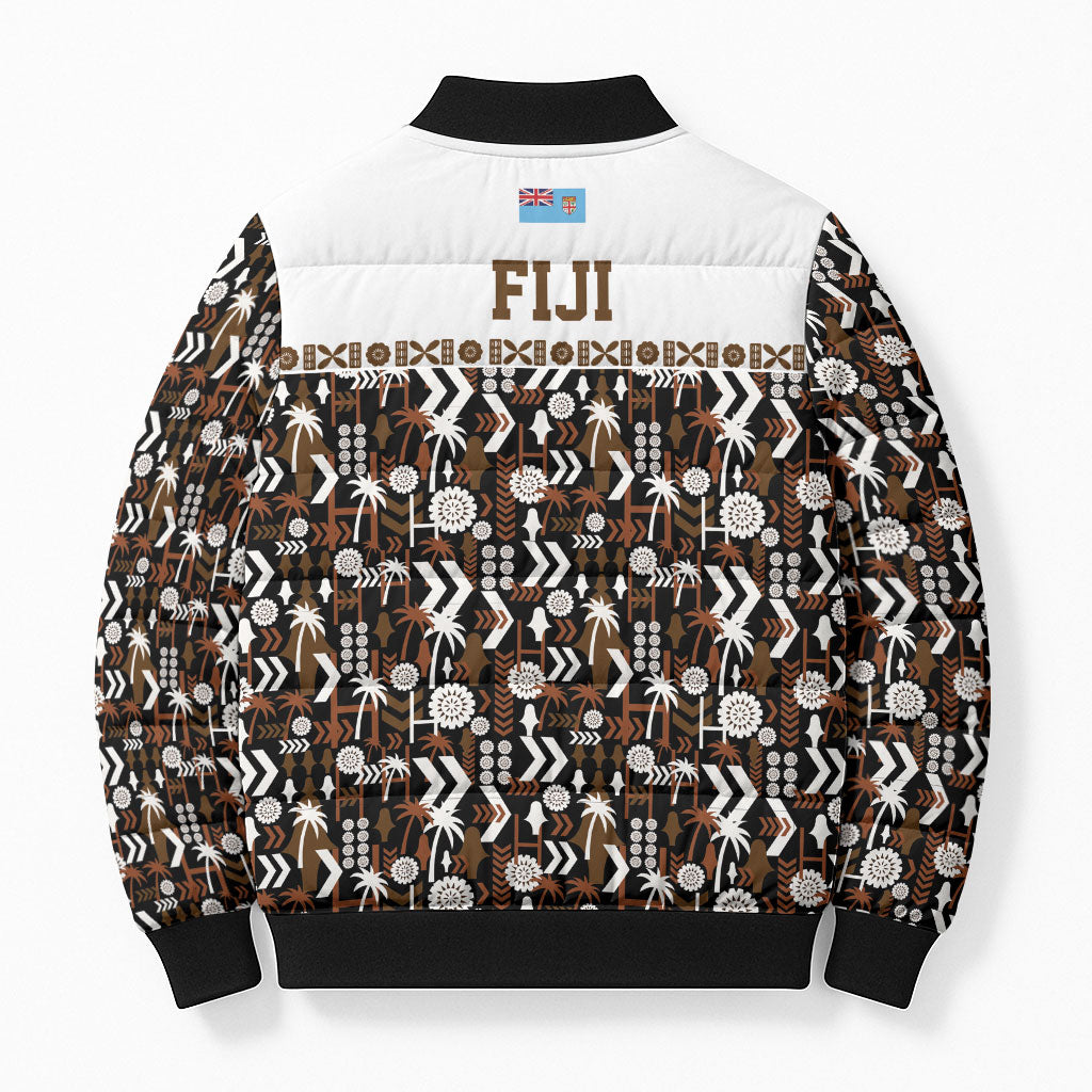 Fiji Bati Bomber Puffer Jacket Masi-inspired Tapa Pattern