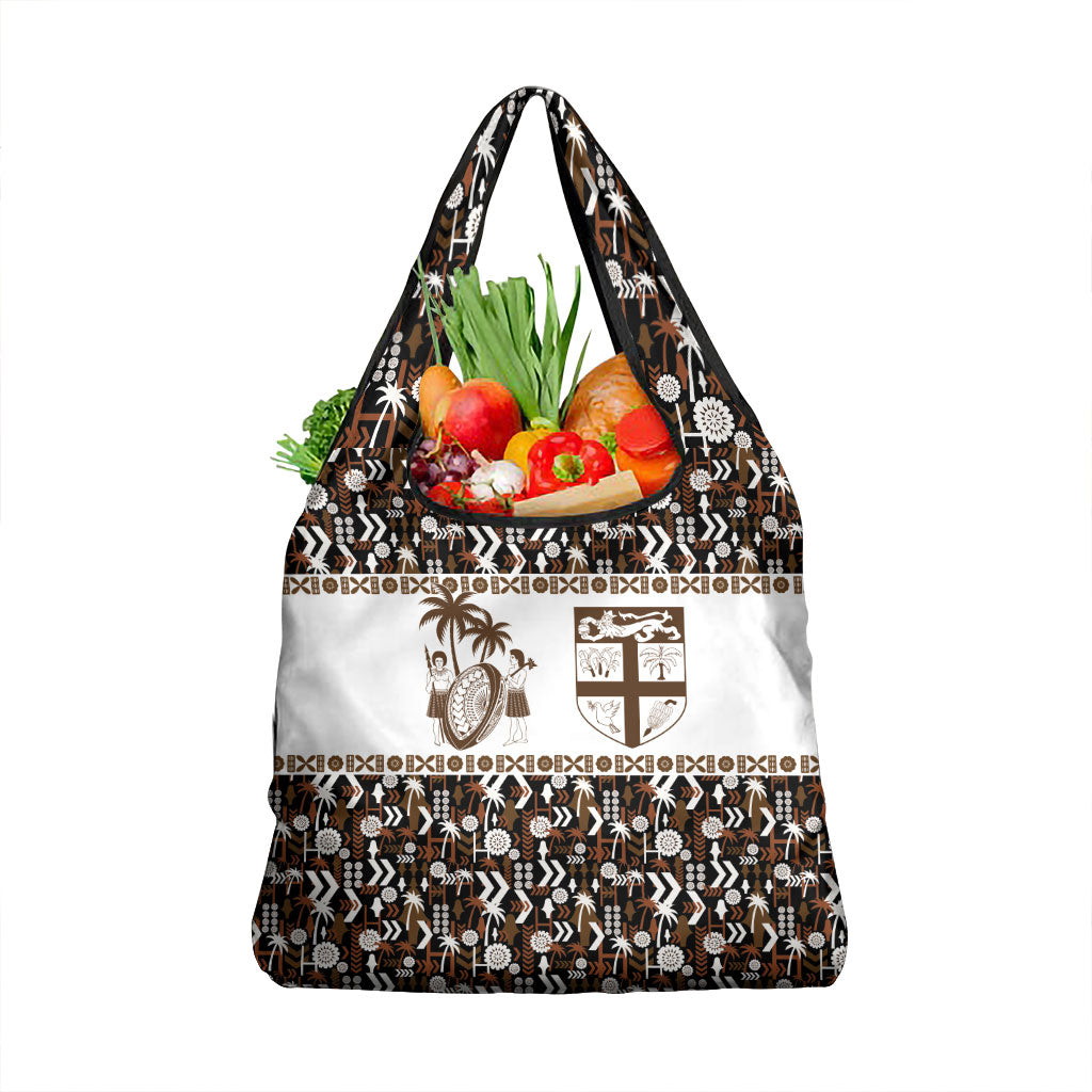 Fiji Bati Grocery Bag Masi-inspired Tapa Pattern LT9 1-pack One Size Brown - Polynesian Pride