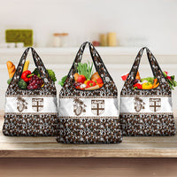 Fiji Bati Grocery Bag Masi-inspired Tapa Pattern LT9 3-pack One Size Brown - Polynesian Pride