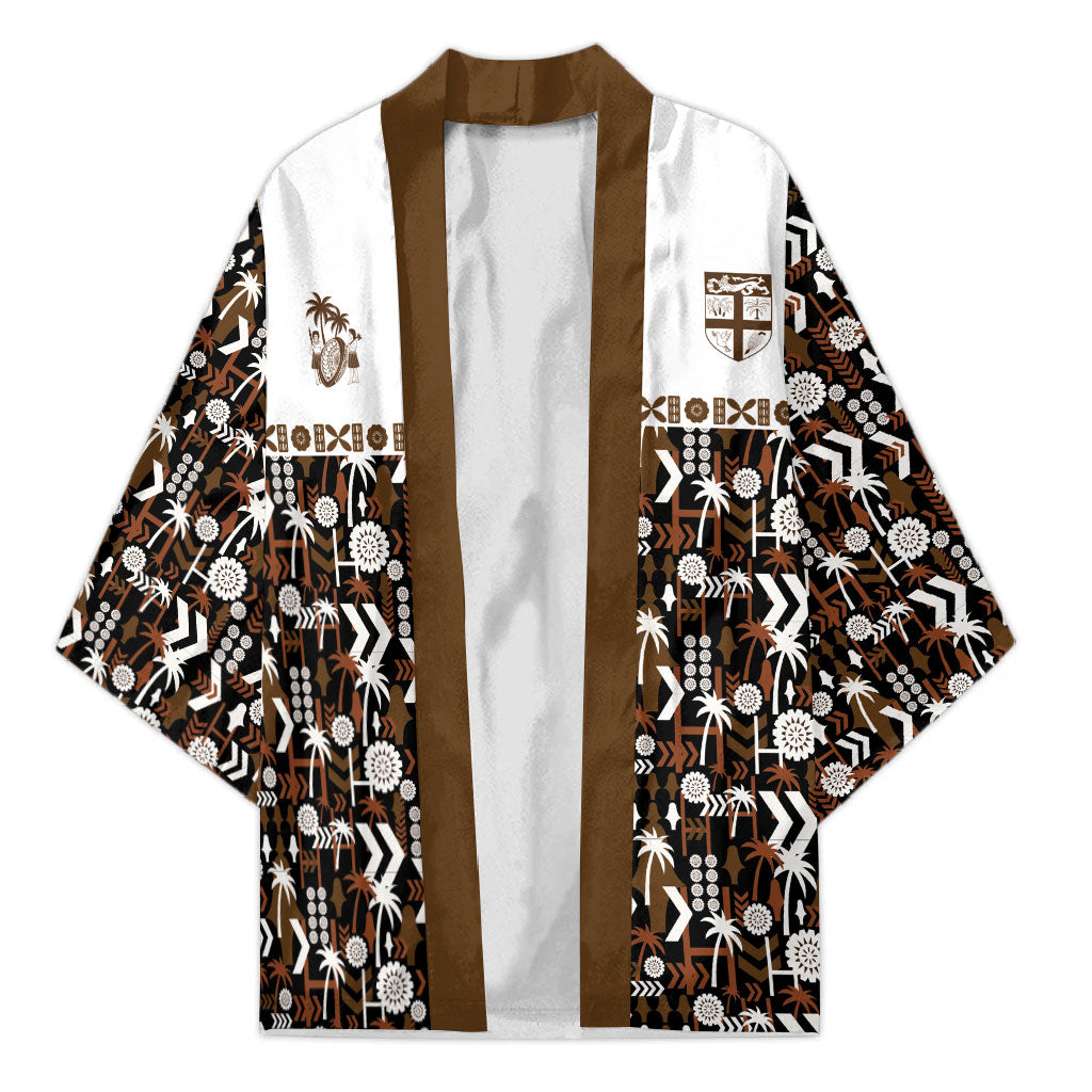Fiji Bati Kimono Masi-inspired Tapa Pattern LT9 Unisex Brown - Polynesian Pride