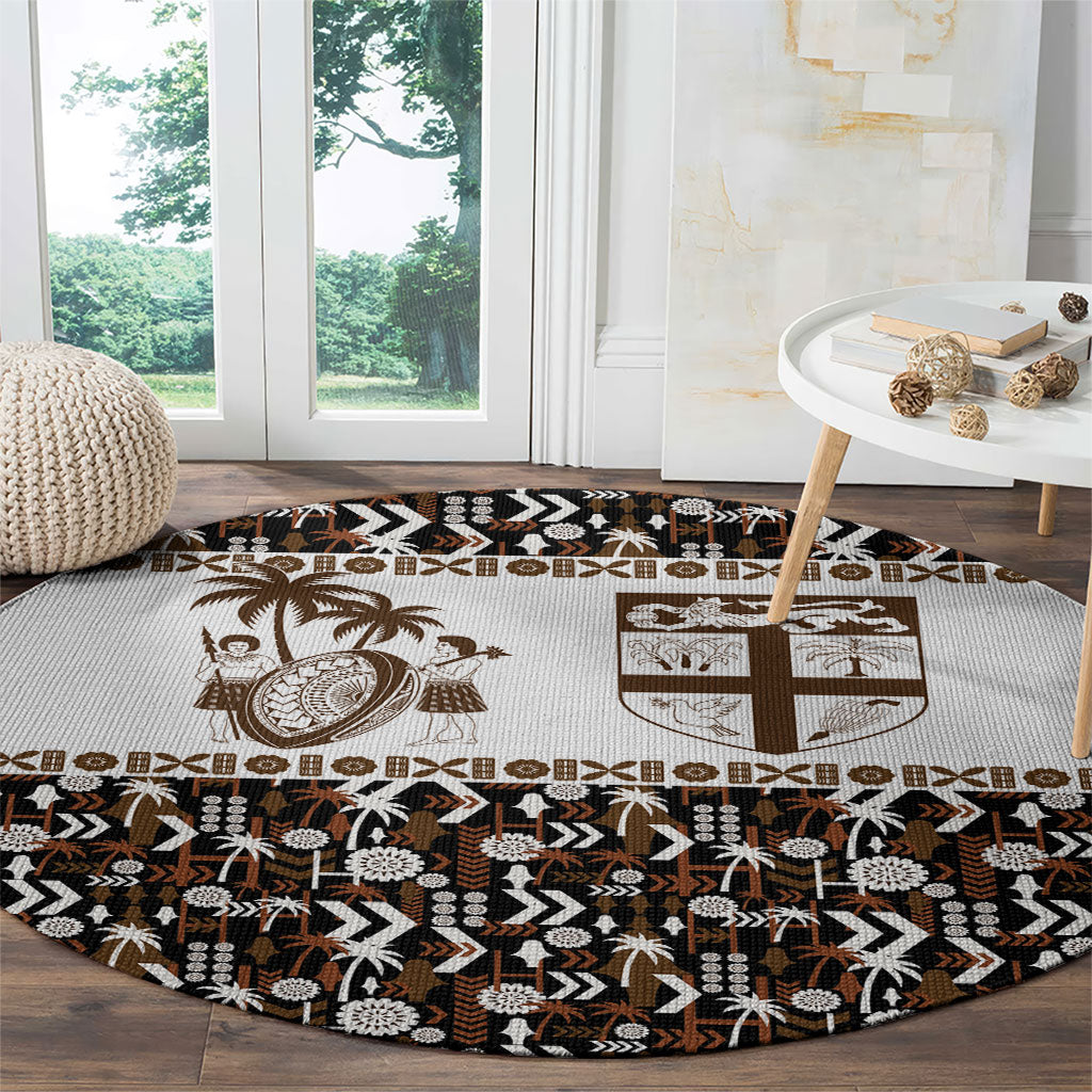 Fiji Bati Round Carpet Masi-inspired Tapa Pattern LT9 - Polynesian Pride