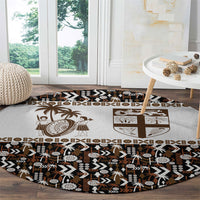 Fiji Bati Round Carpet Masi-inspired Tapa Pattern LT9 - Polynesian Pride