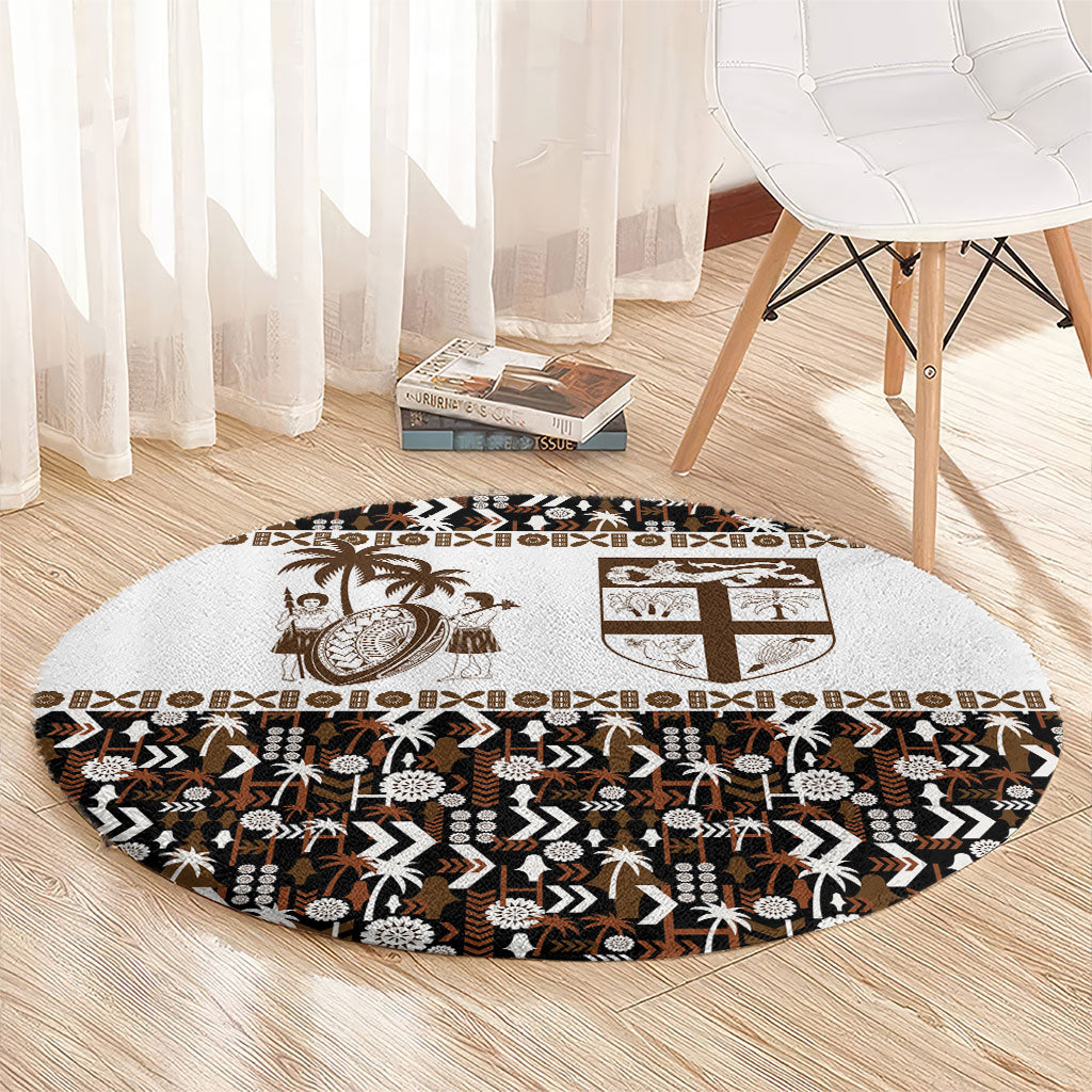 Fiji Bati Round Carpet Masi-inspired Tapa Pattern LT9 - Polynesian Pride