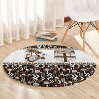 Fiji Bati Round Carpet Masi-inspired Tapa Pattern LT9 - Polynesian Pride