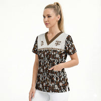 Fiji Bati Scrub Top Masi-inspired Tapa Pattern LT9 - Polynesian Pride