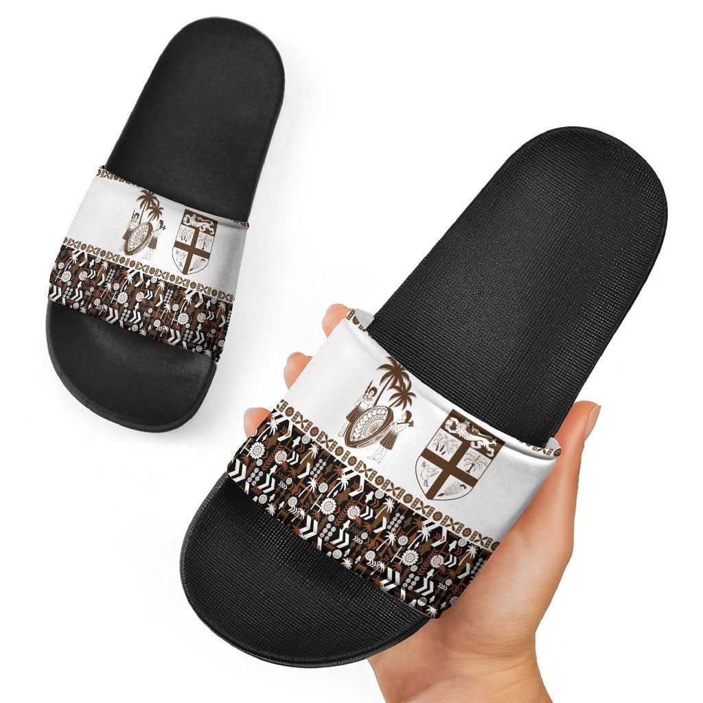 Fiji Bati Slide Sandals Masi-inspired Tapa Pattern LT9 - Polynesian Pride