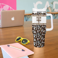 Fiji Bati Tumbler With Handle Masi-inspired Tapa Pattern