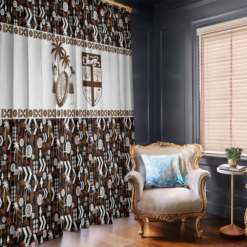 Fiji Bati Window Curtain Masi-inspired Tapa Pattern LT9 - Polynesian Pride