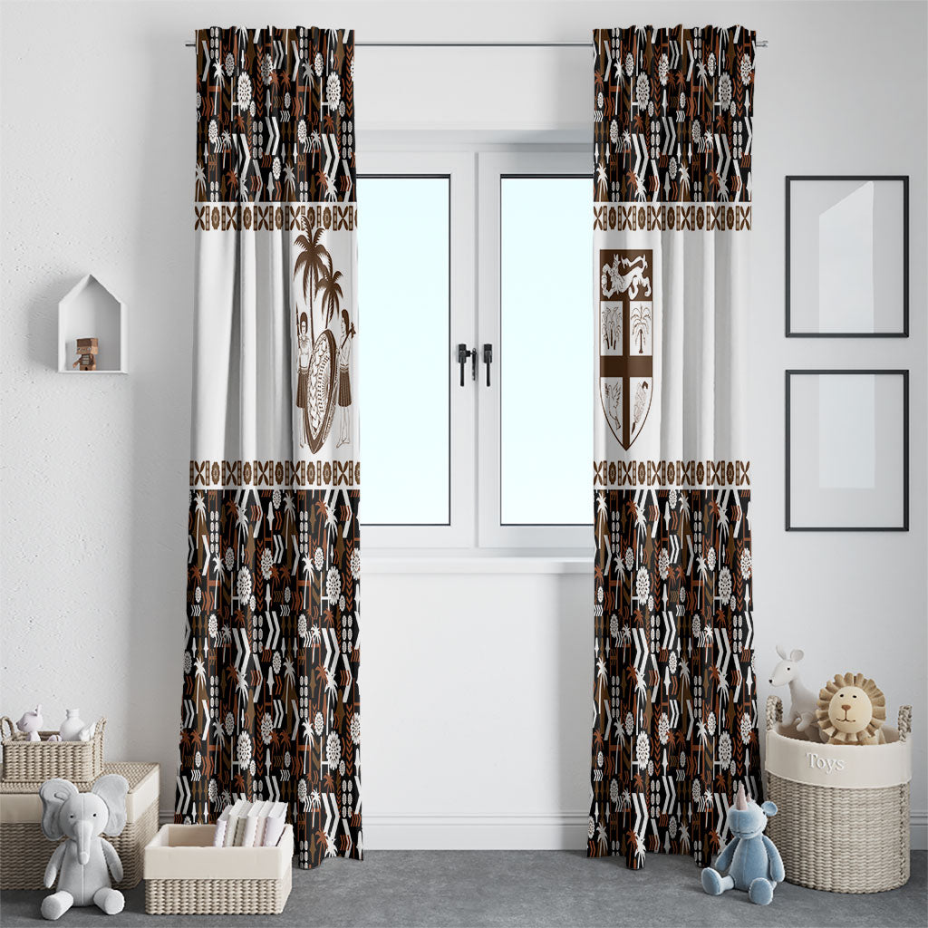 Fiji Bati Window Curtain Masi-inspired Tapa Pattern LT9 - Polynesian Pride