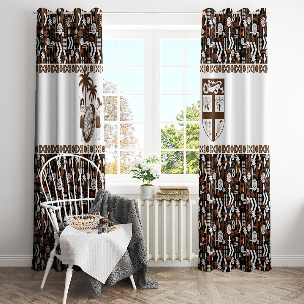 Fiji Bati Window Curtain Masi-inspired Tapa Pattern LT9 - Polynesian Pride