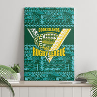 Cook Islands Island Floral Canvas Wall Art Teal Traditional Kuki's Geometric Pattern LT9 - Polynesian Pride