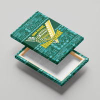 Cook Islands Island Floral Canvas Wall Art Teal Traditional Kuki's Geometric Pattern LT9 - Polynesian Pride