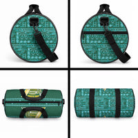 Cook Islands Island Floral Duffle Bag Teal Traditional Kuki's Geometric Pattern