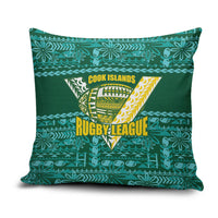 Cook Islands Island Floral Pillow Cover Teal Traditional Kuki's Geometric Pattern