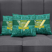Cook Islands Island Floral Pillow Cover Teal Traditional Kuki's Geometric Pattern