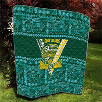 Cook Islands Island Floral Quilt Teal Traditional Kuki's Geometric Pattern