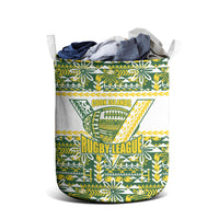 Cook Islands Island Floral Laundry Basket Green Traditional Kuki's Geometric Pattern LT9 - Polynesian Pride