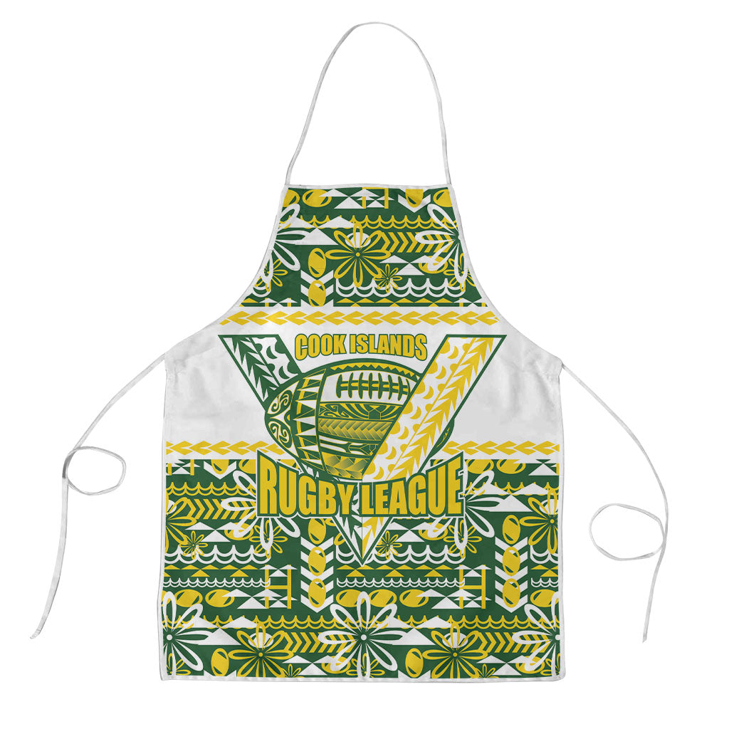 Cook Islands Island Floral Apron Green Traditional Kuki's Geometric Pattern LT9 Green - Polynesian Pride