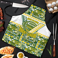 Cook Islands Island Floral Apron Green Traditional Kuki's Geometric Pattern LT9 Green - Polynesian Pride