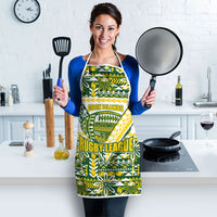 Cook Islands Island Floral Apron Green Traditional Kuki's Geometric Pattern LT9 - Polynesian Pride