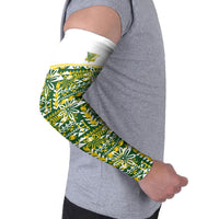 Cook Islands Island Floral Arm Sleeves Green Traditional Kuki's Geometric Pattern LT9 - Polynesian Pride