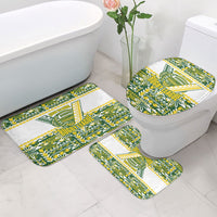 Cook Islands Island Floral Bathroom Set Green Traditional Kuki's Geometric Pattern LT9 - Polynesian Pride