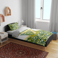 Cook Islands Island Floral Bedding Set Green Traditional Kuki's Geometric Pattern LT9 - Polynesian Pride