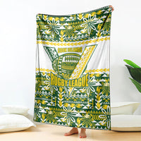 Cook Islands Island Floral Blanket Green Traditional Kuki's Geometric Pattern LT9 - Polynesian Pride