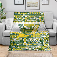 Cook Islands Island Floral Blanket Green Traditional Kuki's Geometric Pattern LT9 - Polynesian Pride