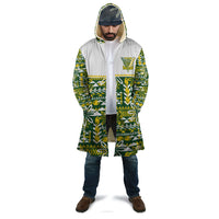Cook Islands Island Floral Cloak Green Traditional Kuki's Geometric Pattern LT9 - Polynesian Pride