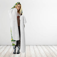Cook Islands Island Floral Hooded Blanket Green Traditional Kuki's Geometric Pattern LT9 - Polynesian Pride