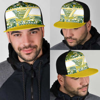 Cook Islands Island Floral Mesh Trucker Cap Green Traditional Kuki's Geometric Pattern LT9 - Polynesian Pride