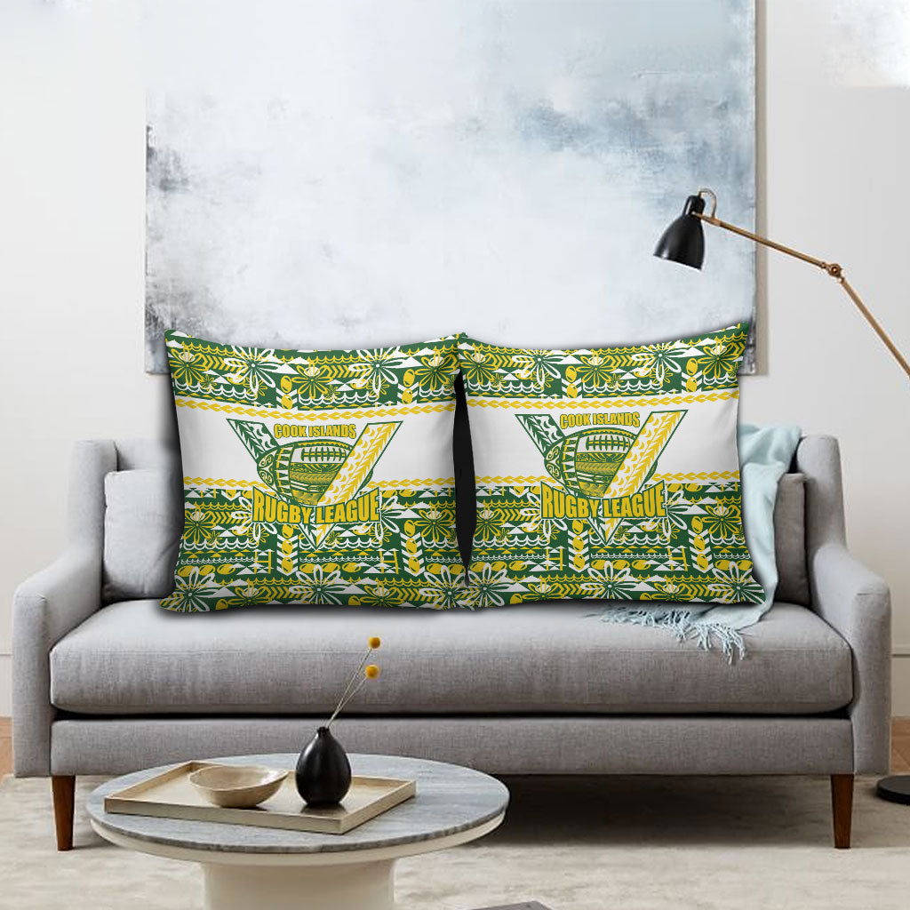 Cook Islands Island Floral Pillow Cover Green Traditional Kuki's Geometric Pattern LT9 - Polynesian Pride