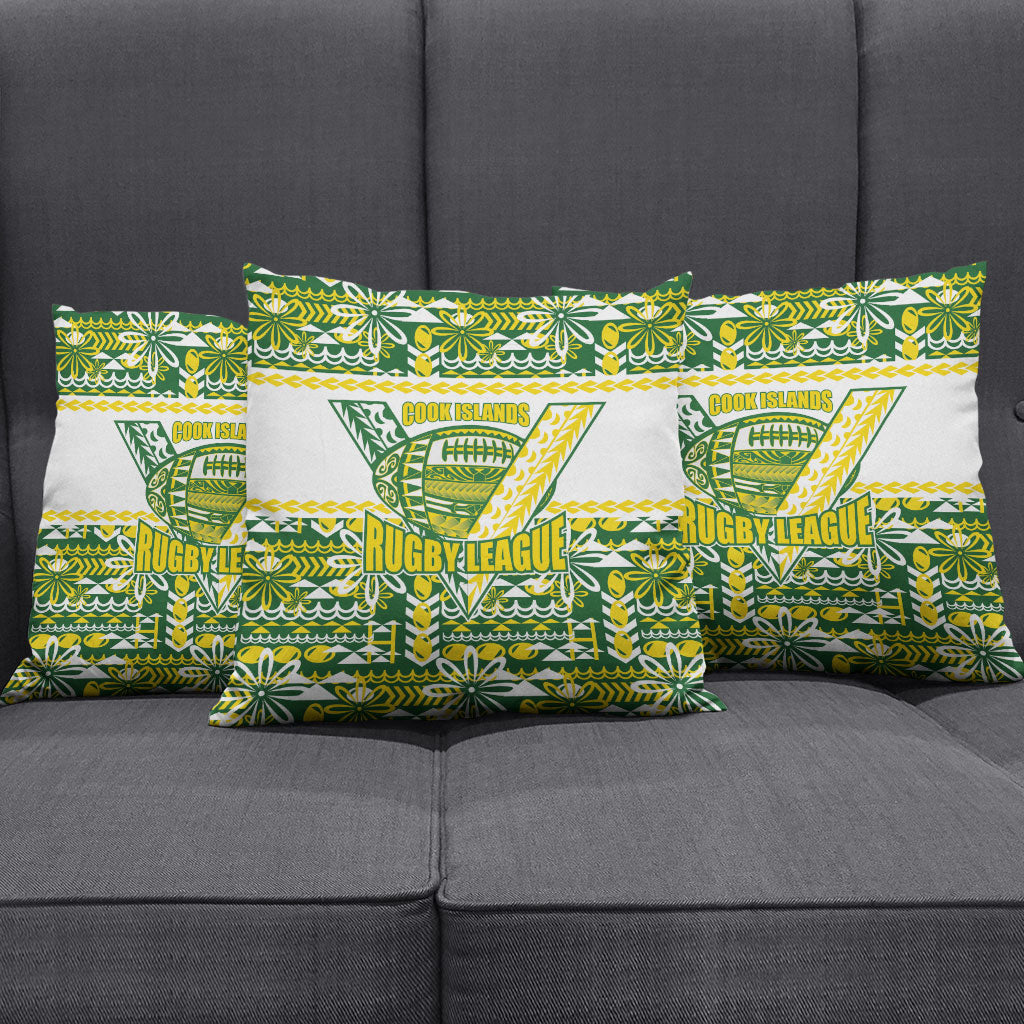 Cook Islands Island Floral Pillow Cover Green Traditional Kuki's Geometric Pattern LT9 - Polynesian Pride