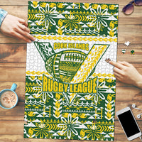 Cook Islands Island Floral Puzzle Green Traditional Kuki's Geometric Pattern LT9 Green - Polynesian Pride