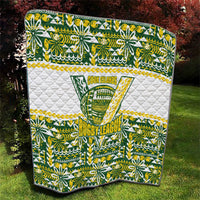 Cook Islands Island Floral Quilt Green Traditional Kuki's Geometric Pattern LT9 - Polynesian Pride