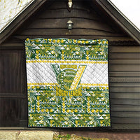 Cook Islands Island Floral Quilt Green Traditional Kuki's Geometric Pattern LT9 - Polynesian Pride
