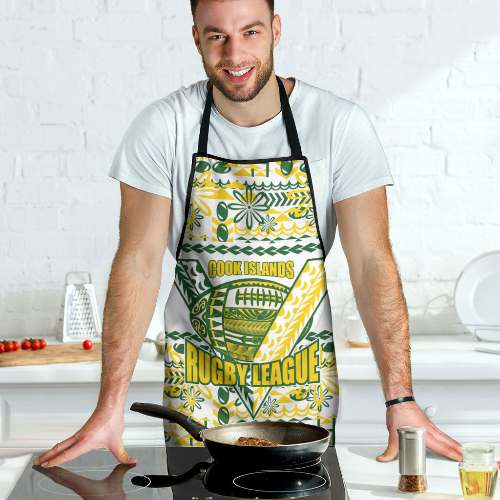 Cook Islands Island Floral Apron White Traditional Kuki's Geometric Pattern LT9 - Polynesian Pride