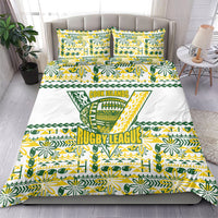 Cook Islands Island Floral Bedding Set White Traditional Kuki's Geometric Pattern LT9 - Polynesian Pride