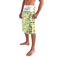 Cook Islands Island Floral Lavalava White Traditional Kuki's Geometric Pattern LT9 - Polynesian Pride