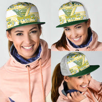 Cook Islands Island Floral Mesh Trucker Cap White Traditional Kuki's Geometric Pattern LT9 - Polynesian Pride