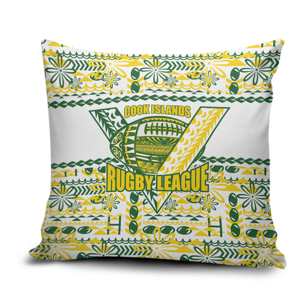 Cook Islands Island Floral Pillow Cover White Traditional Kuki's Geometric Pattern LT9 White - Polynesian Pride
