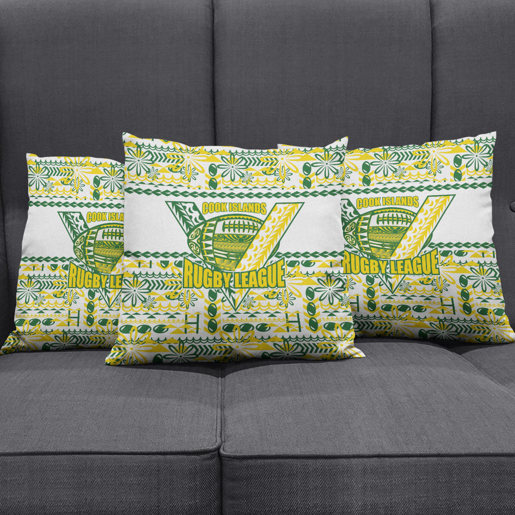 Cook Islands Island Floral Pillow Cover White Traditional Kuki's Geometric Pattern LT9 - Polynesian Pride