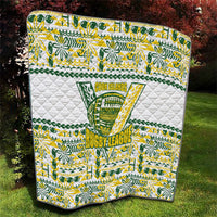 Cook Islands Island Floral Quilt White Traditional Kuki's Geometric Pattern LT9 - Polynesian Pride