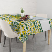 Cook Islands Island Floral Tablecloth White Traditional Kuki's Geometric Pattern LT9 - Polynesian Pride