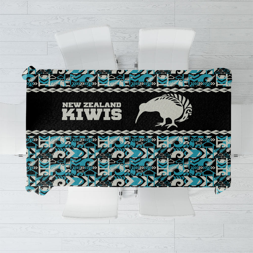 Aotearoa New Zealand Kiwis Tima Riki Motu Tablecloth LT9 Black - Polynesian Pride