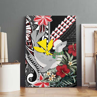Hawaii Monk Seal Santa Canvas Wall Art Hibiscus Kakau Pattern Mele Kalikimaka