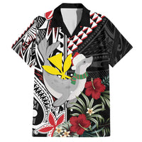 Hawaii Monk Seal Santa Family Matching Tank Maxi Dress and Hawaiian Shirt Hibiscus Kakau Pattern Mele Kalikimaka