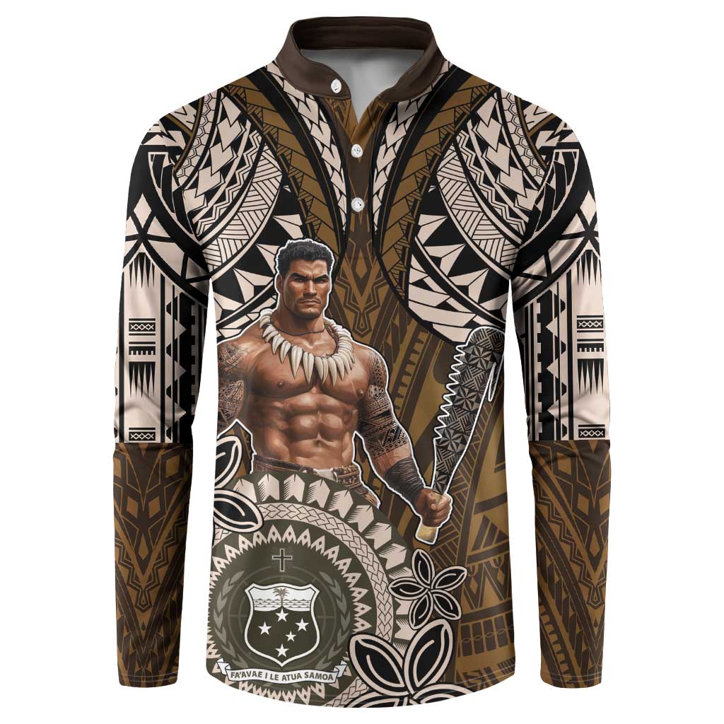 Samoa Warrior Button Sweatshirt The Mighty Samoan Warrior Spirit
