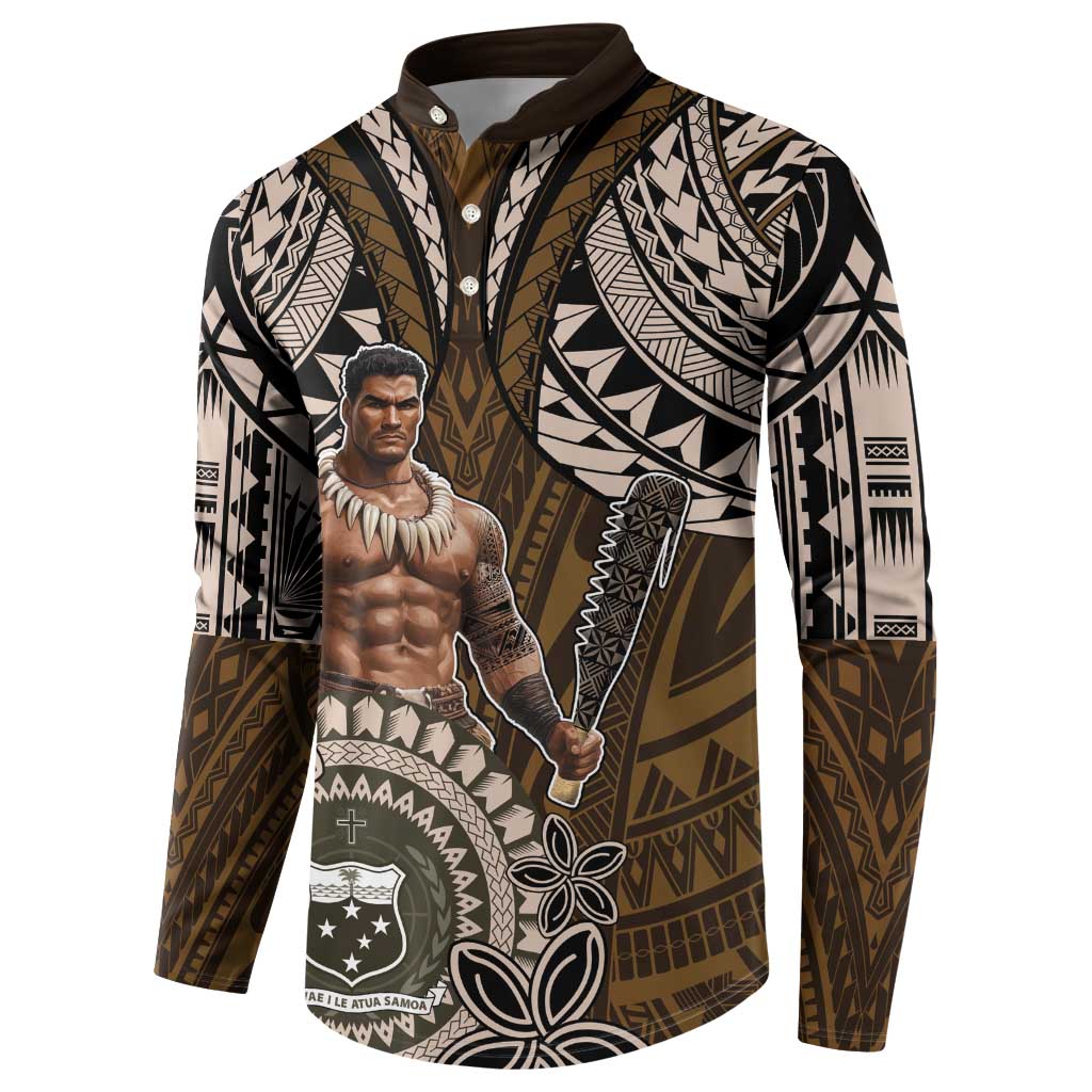 Samoa Warrior Button Sweatshirt The Mighty Samoan Warrior Spirit